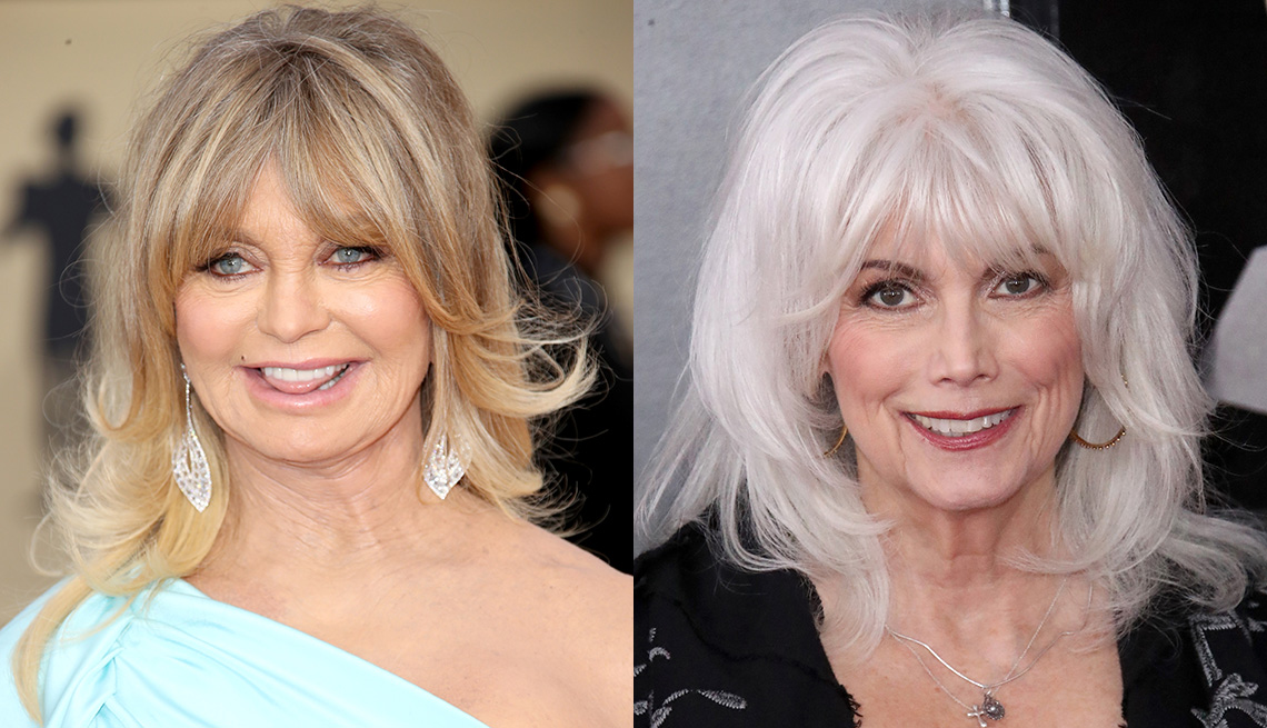 item 4 of Gallery image - Goldie Hawn and Emmylou Harris with bangs.
