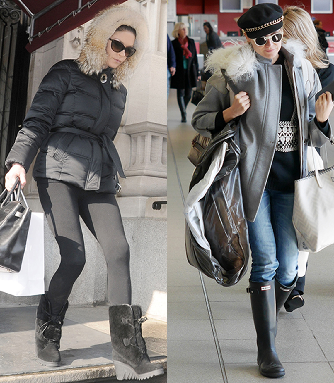 Catherine Zeta Jones and Diane Kruger in outdoor boots