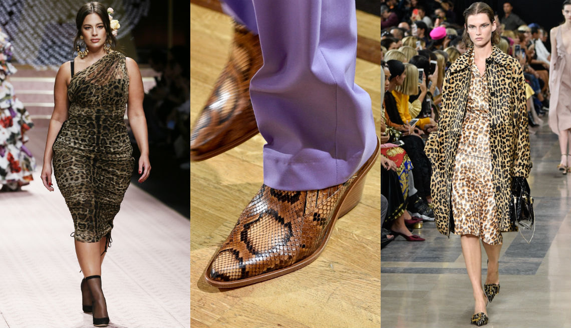 item 1 of Gallery image - Vestido de leopardo Dolce & Gabbana, botines de piel de serpiente Paul y Joe con pantalones lavanda, vestido y abrigo de leopardo Rochas