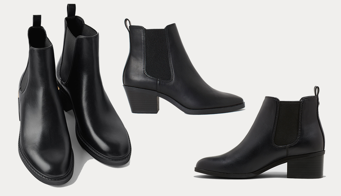 item 2 of Gallery image - (l to r): Zara Low-Heeled Ankle Boots with Trim at Heel, H & M Ankle Boots, A New Day  Ellie Chelsea Bootie 