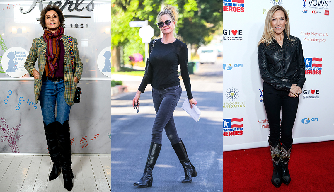 item 8 of Gallery image - Naty Abascal Melanie Griffith and Sheryl Crow all are wearing skinny jeans tucked into their boots