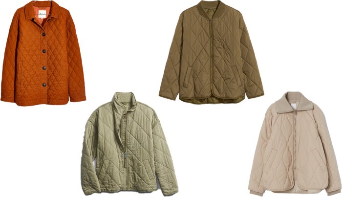 item 7 of Gallery image Madewell Quilted Corduroy Walton Shirt Jacket in Golden Pecan Gap Quilted Jacket in Olive Green Old Navy Diamond Quilted Plus Size Zip Jacket in Jurassic Green H and M Quilted Jacket in Beige