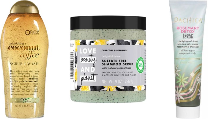 item 2 of Gallery image OGX Smoothing Coconut Coffee Scrub & Wash; ove Beauty and Planet Delightful Detox Charcoal Shampoo Scrub; Pacifica Rosemary Detox Scalp Scrub