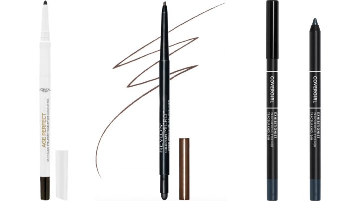 item 8 of Gallery image L’Oréal Paris Age Perfect Satin Glide Eyeliner with Mineral Pigments in black; Revlon ColorStay Micro Hyper Precision Gel Eyeliner in brown; CoverGirl 24HR Kohl Liner in charcoal