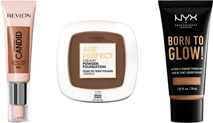 item 1 of Gallery image Revlon PhotoReady Candid Foundation; L’Oréal Paris Age Perfect Creamy Powder Foundation with Minerals; NYX Professional Makeup Born to Glow Naturally Radiant Foundation