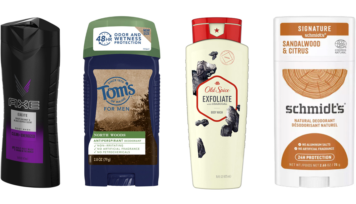 item 5 of Gallery image - Axe Body Wash for Men Excite; Tom's of Maine Men's North Woods Antiperspirant Deodorant; Old Spice Body Wash for Men Inspired by Nature in Deep Sea Minerals; Schmidt's Sandalwood & Citrus Aluminum Free Natural Deodorant Stick