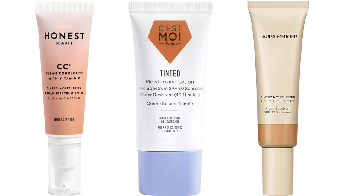 item 6 of Gallery image - Honest Beauty Clean Corrective Tinted Moisturizer with Vitamin C SPF 30; C’est Moi Tinted Moisturizing Lotion with SPF 30; Laura Mercier Tinted Moisturizer Natural Skin Perfector Broad Spectrum