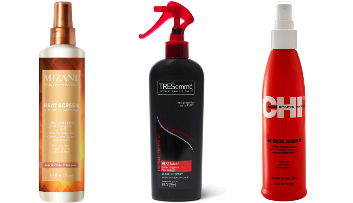 Mizani Heat Screen Hair Protectant Spray; Tresemme Thermal Creations Heat Tamer Spray; CHI 44 Iron Guard Thermal Protection Spray