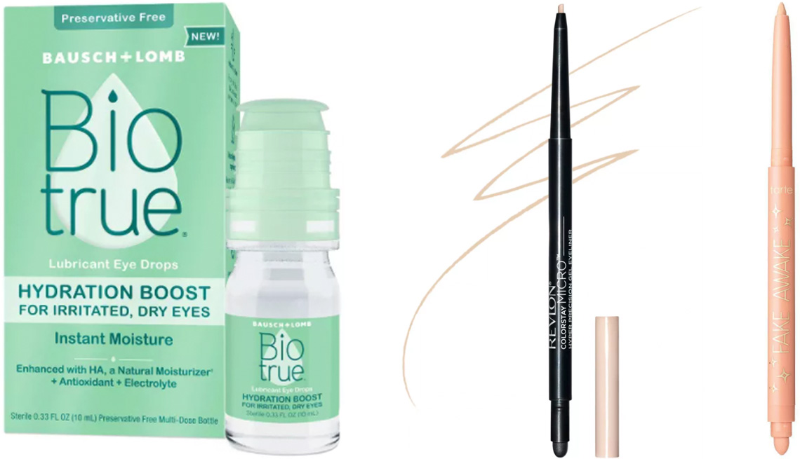 item 2 of Gallery image Biotrue Hydration Boost Eye Drops; Revlon ColorStay Micro Hyper Precision Gel Eyeliner in Beige; Tarte Fake Awake Eye Highlight ﻿for Ulta Beauty