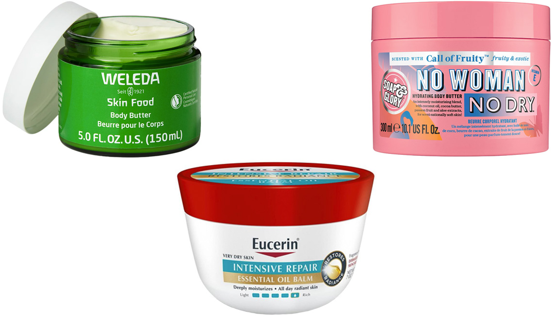 item 9 of Gallery image - Weleda Skin Food Body Butter; Soap & Glory Call of Fruity No Woman No Dry Hydrating Body Butter; Eucerin Radiance Restore Oil Balm