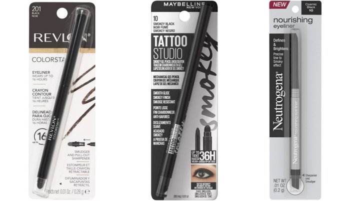 item 3 of Gallery image Revlon ColorStay Eyeliner in Black; Maybelline Tattoo Studio Smokey Gel Pencil Liner in 10 Smokey Black; Neutrogena Nourishing Eyeliner Pencil in Cosmic Black