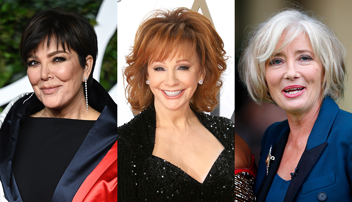 item 10 of Gallery image - Side by side images of Kris Jenner, Reba McEntire and Emma Thompson wearing hairstyles with bangs