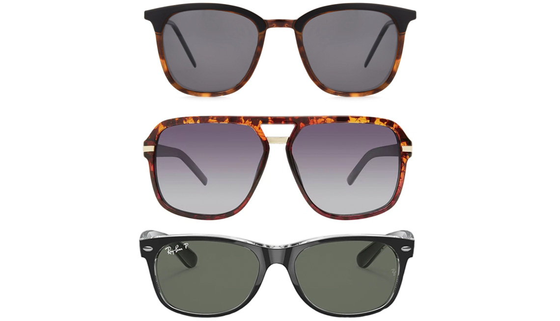 item 6 of Gallery image - Foster Grant Marli Polarized for Digital; Privé Revaux The Bruce 2.0 in Chestnut Brown Tort; Ray-Ban RB2132 New Wayfarer Classic in Black/Polarized Green