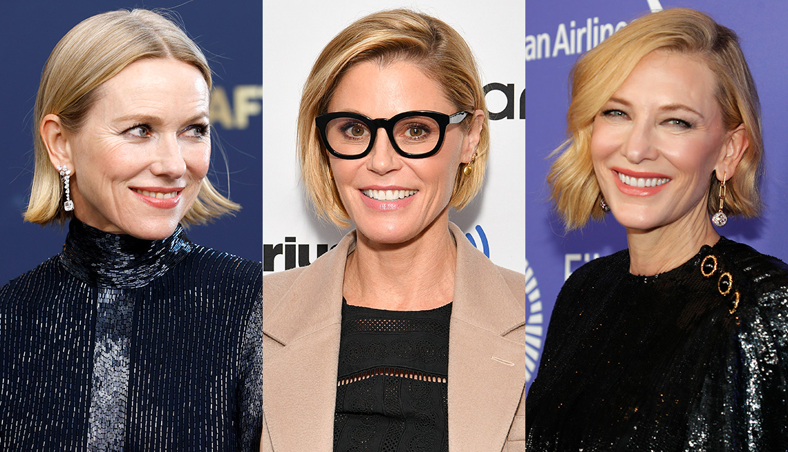 item 4 of Gallery image - Naomi Watts, Julie Bowen and Cate Blanchett each wearing a classic bob hairstyle