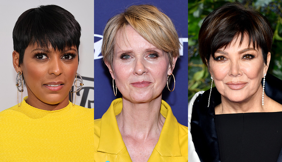 item 2 of Gallery image - Tamron Hall, Cynthia Nixon and Kris Jenner each wearing a cropped hairstyle with bangs