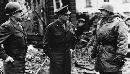 Three Generals: Bradly, Patton (right), and Eisenhower