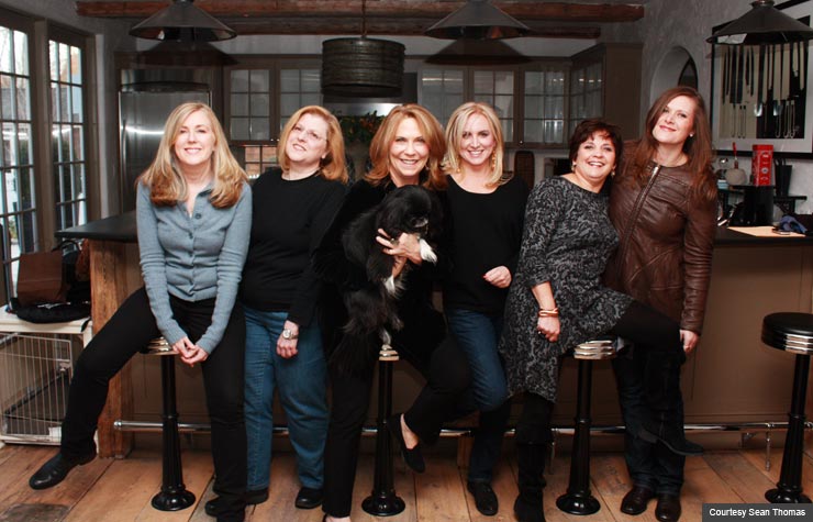 Author Becky Aikman with members of Saturday Night Widows club