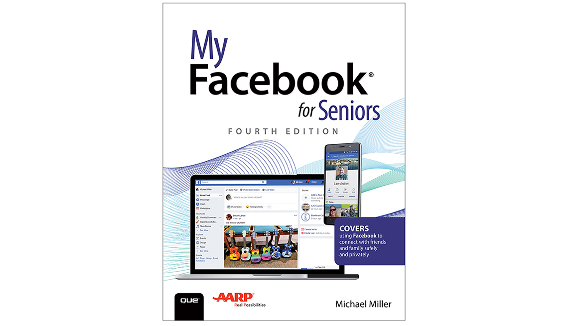 Book cover reads My Facebook for Seniors Fourth Edition