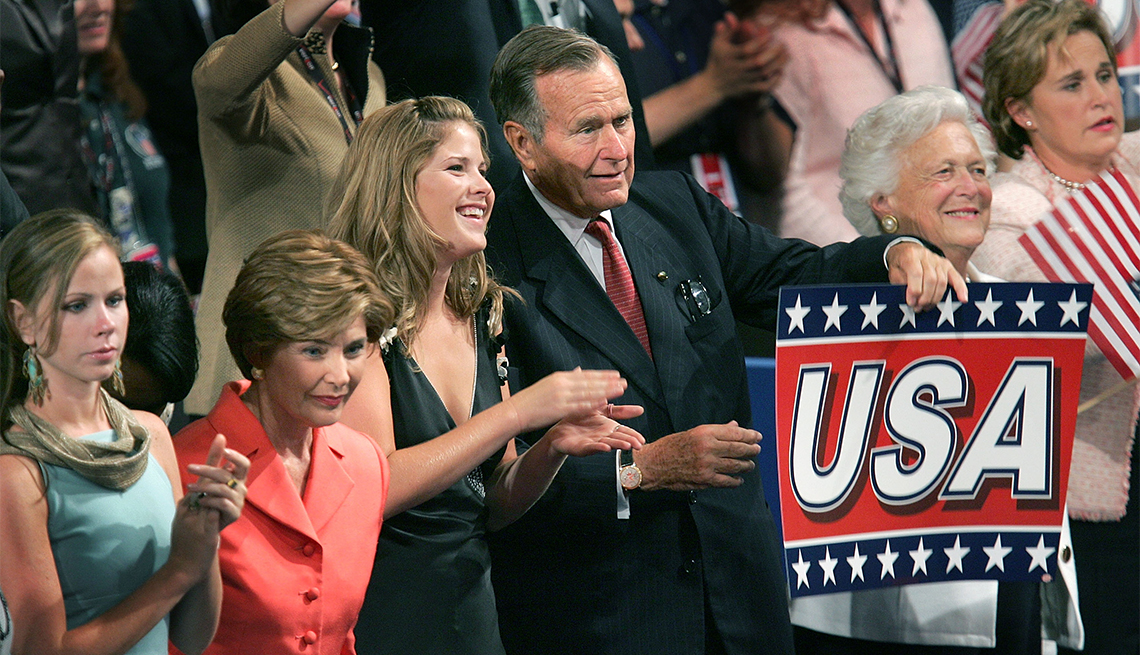 President George W. Bush and family at the 2004 Republican National Convention 