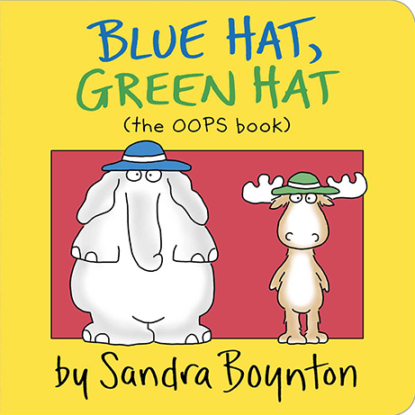 the book cover of blue hat green hat by sandra boynton