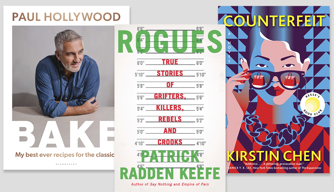 three books bake by paul hollywood rogues by patrick radden keefe and counterfeit by kirsten chen