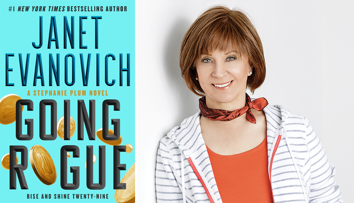 left book cover going rogue by janet evanovich right portrait janet evanovich