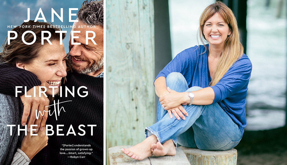Flirting with the Beast, book cover and photo of author Jane Porter