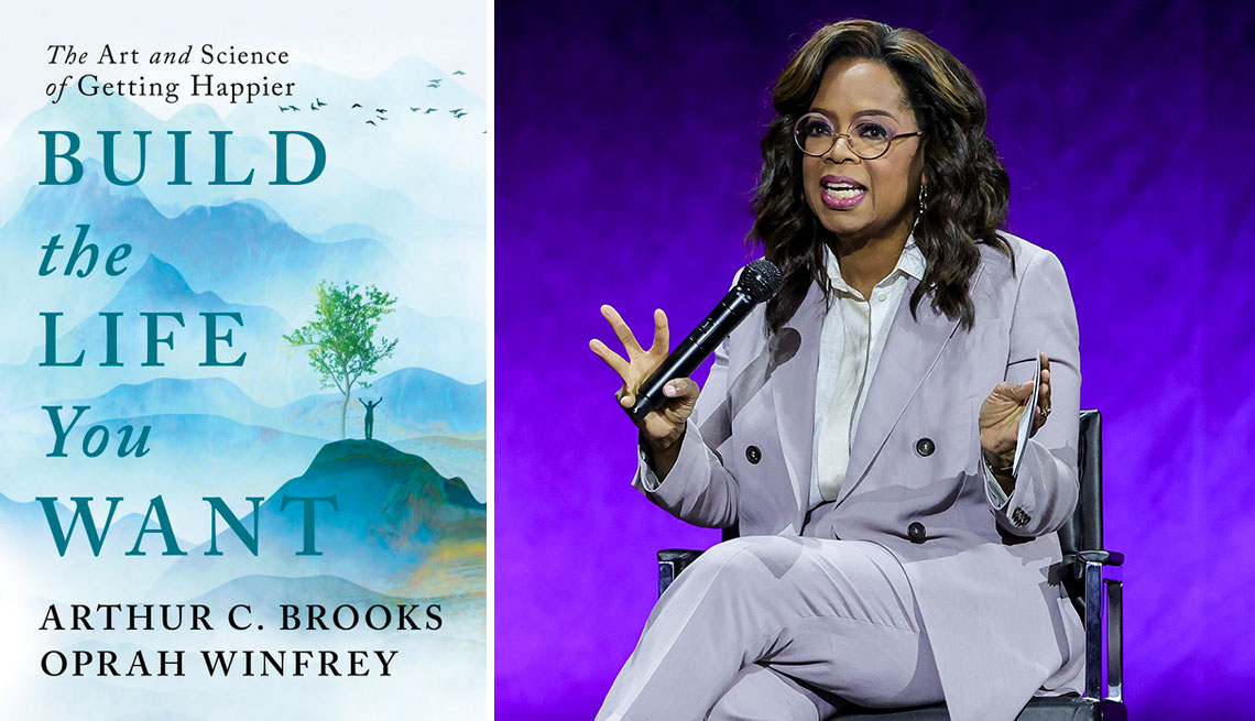 (De izquierda a derecha) La portada del libro ‘Build the Life You Want’ y Oprah Winfrey.