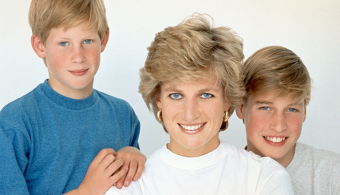 item 13 of Gallery image - Princess Diana, Princess of Wales Diana with sons Prince William and Prince Harry.  Kim Knott was able to get Princess Diana looking very relaxed as she posed with her two sons, William and Harry. 