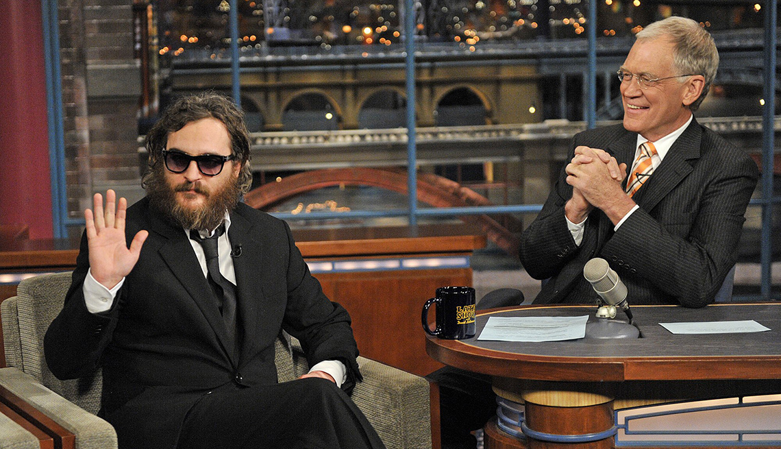 Joaquin Phoenix on the Late Show with David Letterman in 2009