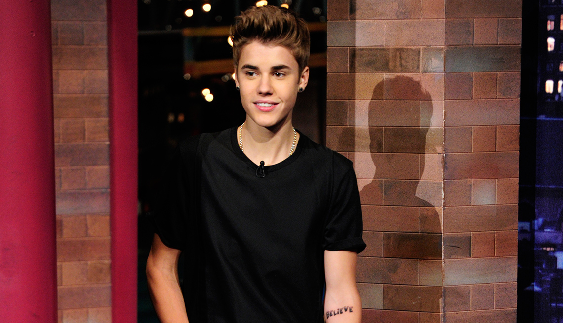 Justin Beiber on the Late Show with David Letterman in 2012
