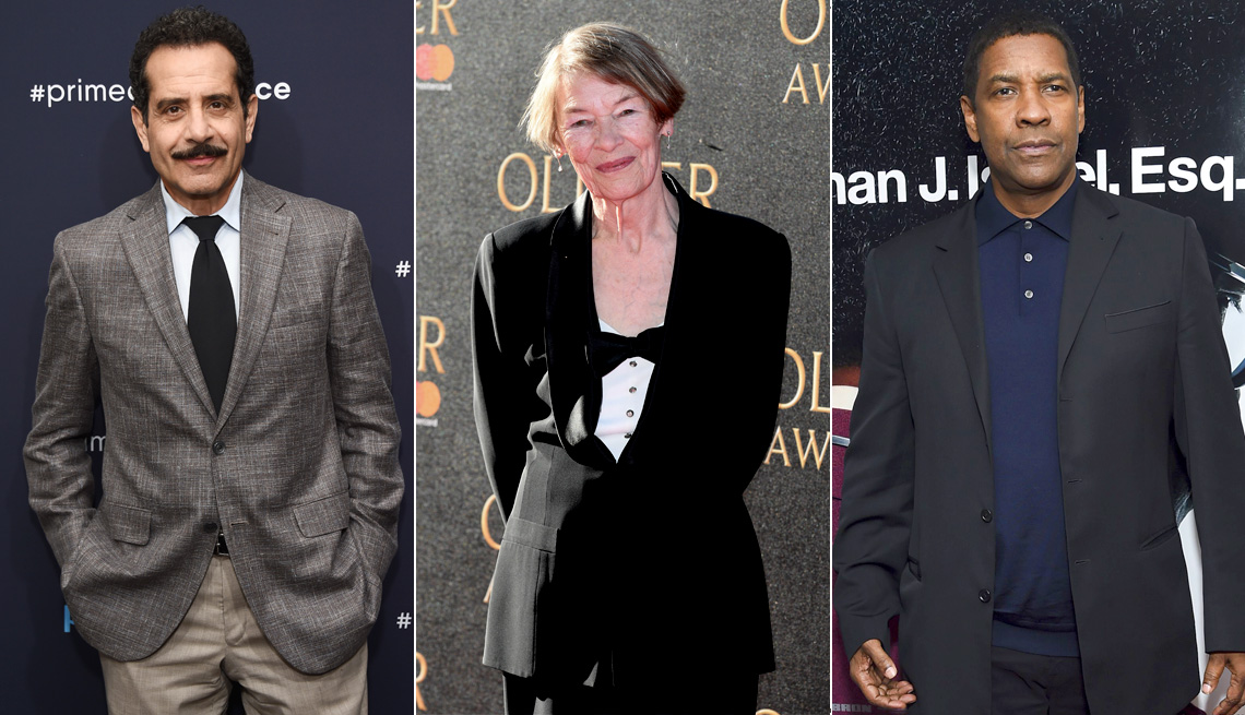 Actors Tony Shaloub, Glenda Jackson, and Denzel Washington