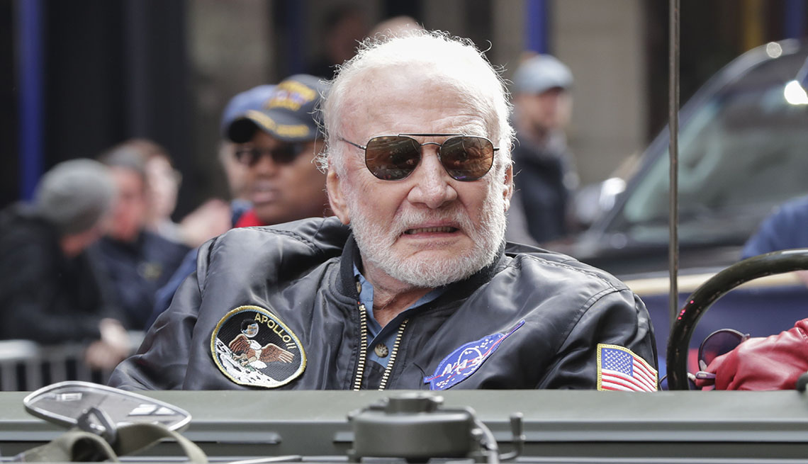 item 7 of Gallery image - Buzz Aldrin, Apollo 11 astronaut, during a parade to celebrate Veterans' Day on Fifth Avenue in New York City, November 11, 2019.