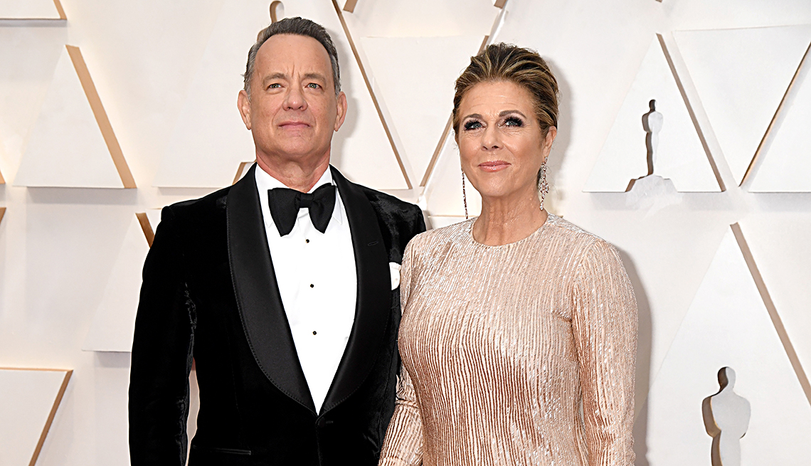 Tom Hanks y Rita Wilson en los premios Óscar, Hollywood, 2020.