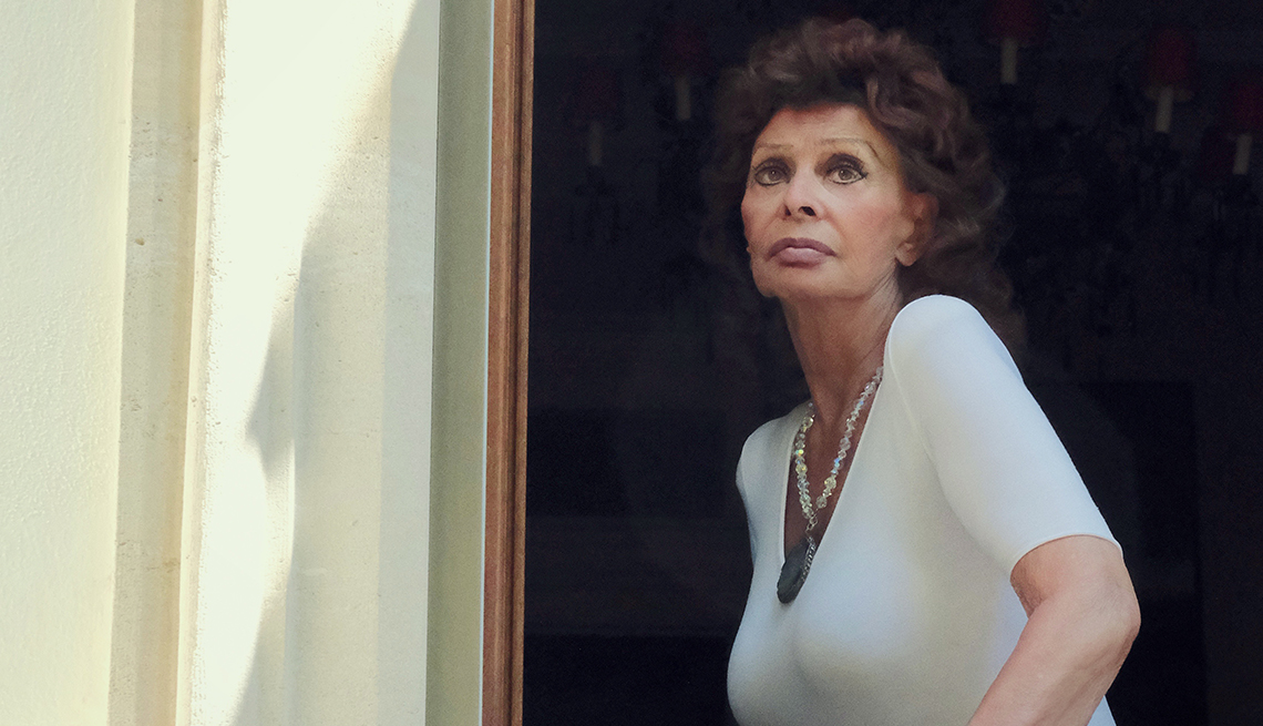 Sophia Loren en su hogar en Geneva.