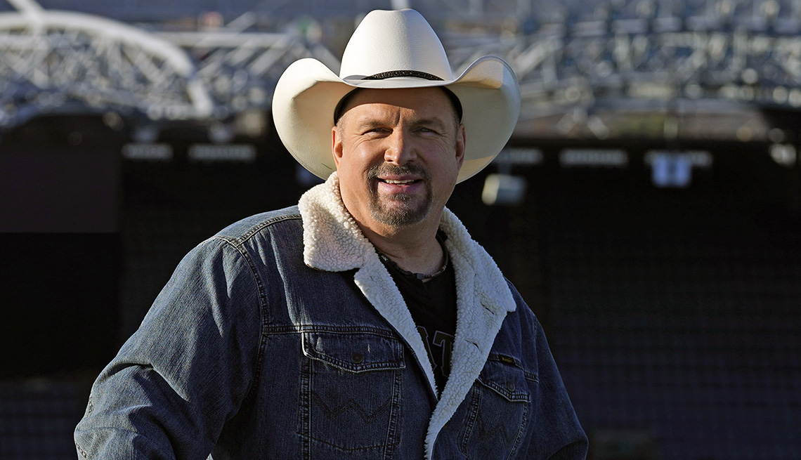 item 5 of Gallery image - Garth Brooks stands on the roof of Croke Park in Dublin to promote his two Irish concerts
