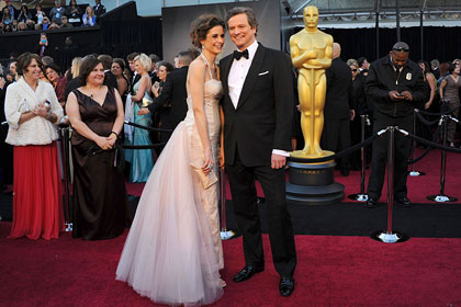 Colin Firth and wife at the Oscars