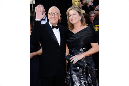 Geoffrey Rush and wife at the Oscars
