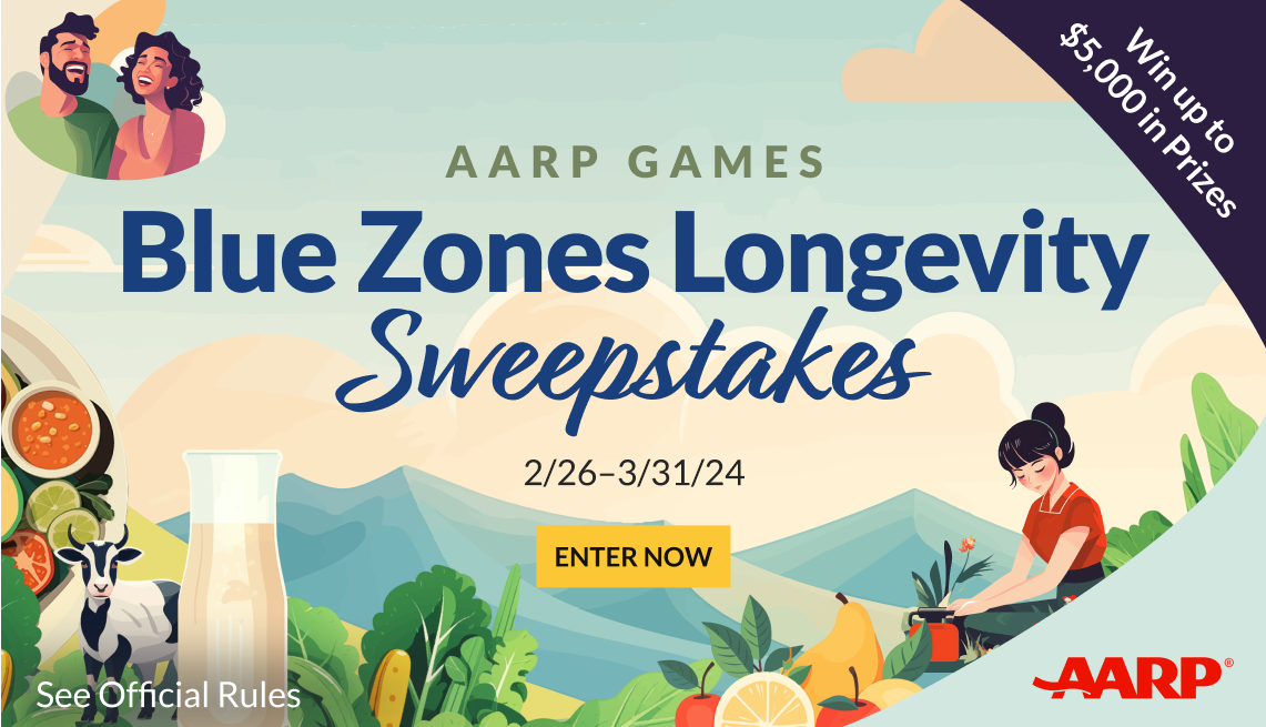 aarp games blue zones longevity sweepstakes