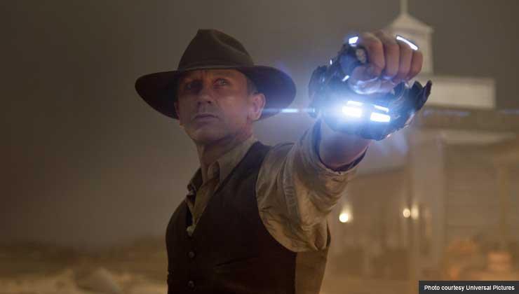 Daniel Craig stars along Harrison Ford in the film Cowboys & Aliens.