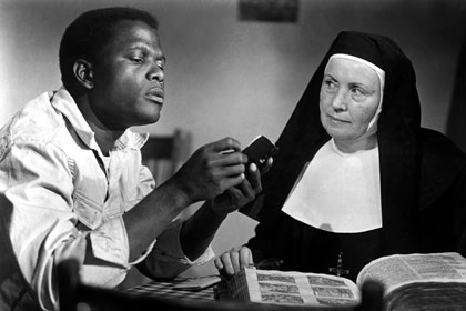 Sidney Poitier and Lilia Skala star in LILIES OF THE FIELD, 1963.	