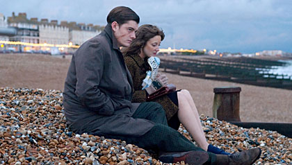 Brighton Rock Movie Review - From left: Sam Riley as Pinkie Brown, and Andrea Riseborough, as Rose.