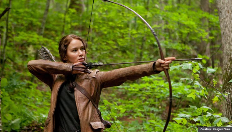 Jennifer Lawrence as Katniss Everdeen in The Hunger Games-AARP Movie Review