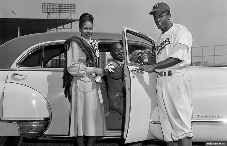 Jackie Robinson and wife with Bill Robinson