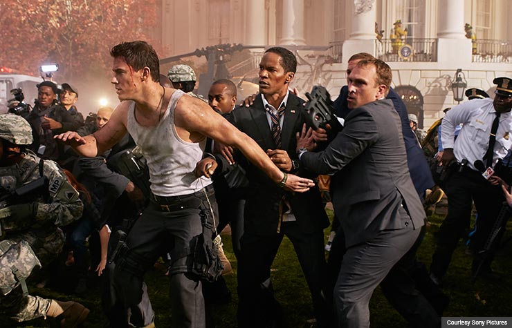 Jamie Foxx and Channing Tatum star in White House Down (Courtesy Sony Pictures)