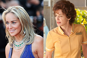 Left: Sharon Stone at the 66th Annual Cannes Film Festival. Right: Sharon Stone in Lovelace.