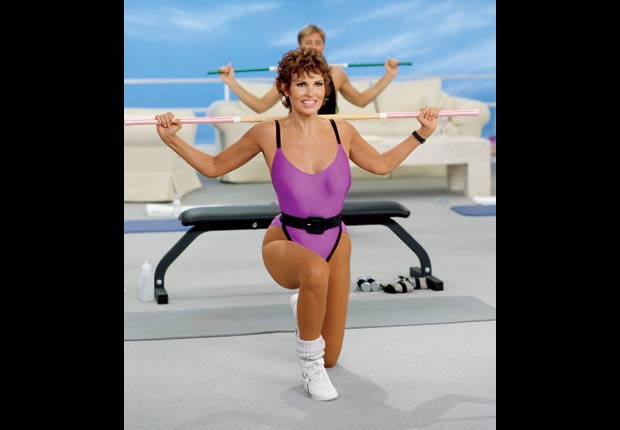 Raquel Welch during the filming of her workout video (Bill Nation/Sygma/Corbis)