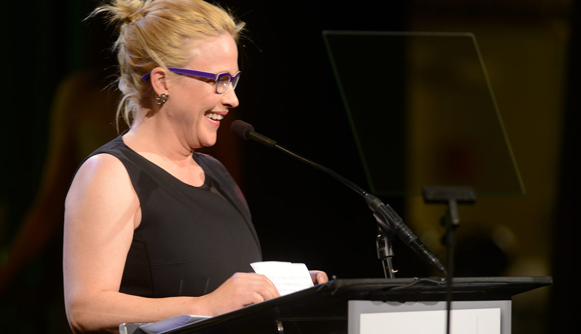 Patricia Arquette is seen presenting an award at AARP the Magazine's 