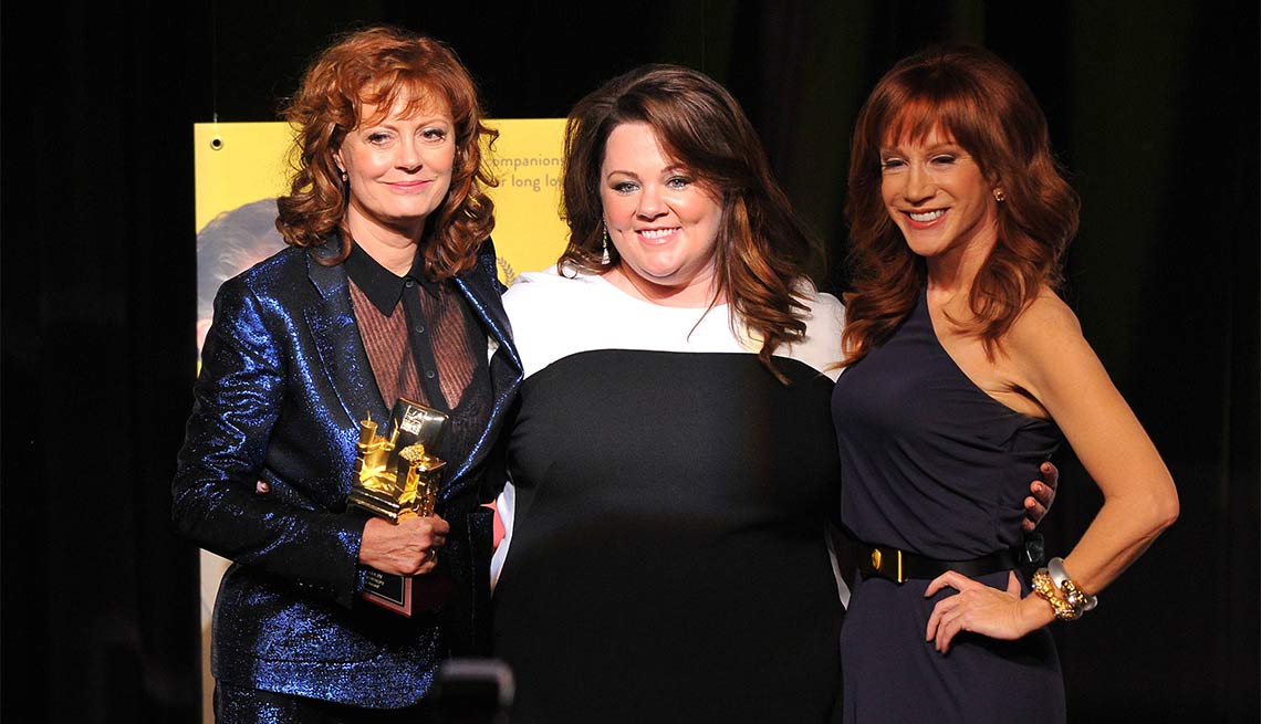2014 AARP's Movies for GrownUps Gala, Susan Sarandon, Melissa McCarthy and Kathy Griffin