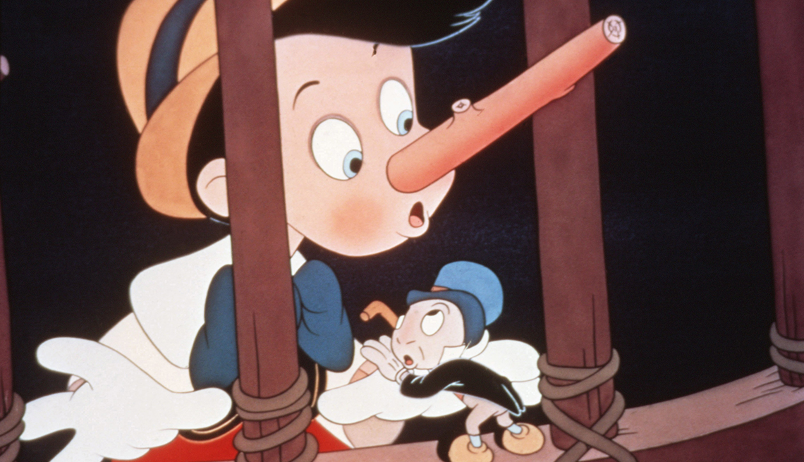 Movie still from animated film 'Pinocchio'